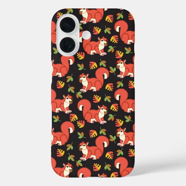 Coques Case-Mate iPhone Écureuil mignon et Motif feuille d'automne (Verso)