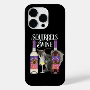 Coque Pour iPhone 14 Pro Écureuil & Vin - Amusant Écureuil et Vin D