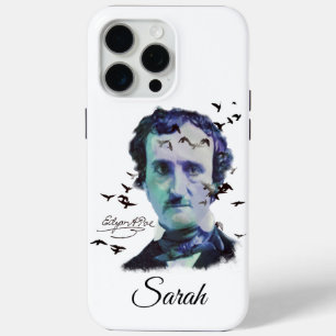 Coque iPhone 15 Pro Max Edgar Allan Poe avec Raven Birds Art Coque-Mate iP