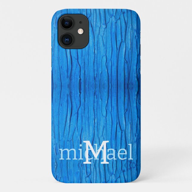 Coques Case-Mate iPhone Effet de peinture bleu à séchage personnalisé (Dos)