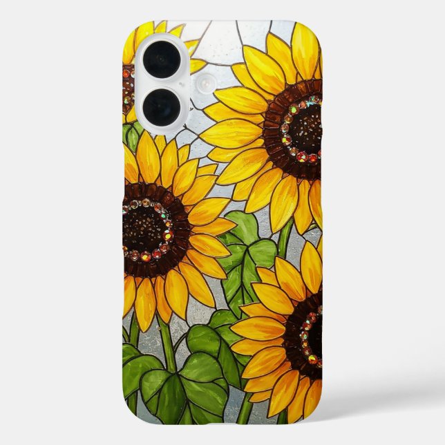Coques Case-Mate iPhone Effet de verre tendu de tournesol (Verso)