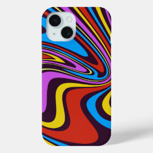Coque Pour iPhone 15 Effet marbré de peinture liquide