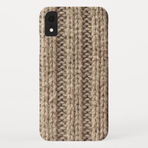 Coques Pour iPhone Effet pull en laine beige