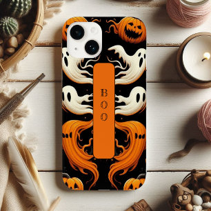 Coque Pour iPhone 14 Éffrayant Boo Ghost Ghoul Jack Halloween Orange Fu