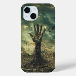 Coque Pour iPhone 15 Éffrayant Halloween Graveyard Zombie Apocalyse
