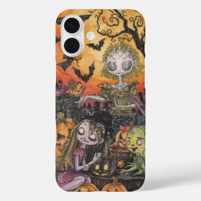 Coques Case-Mate iPhone Éffrayant mignon Halloween iPhone 16 Plus Coque. (Verso)