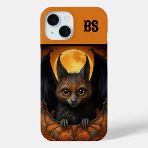Coque Pour iPhone 15 Éffrayante mignonne chauve-souris d'Halloween cach