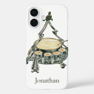 Coque Pour iPhone 16 Eggnog dans un bol de punch de sapin de Noël vinta