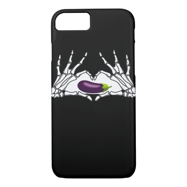 Coques Case-Mate iPhone Eggplant Classic - Squelette Mains Coeur (Dos)