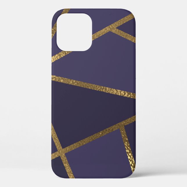Coques Case-Mate iPhone Eggplant Purple Or Bronze Géométrique Glam Chic (Verso)