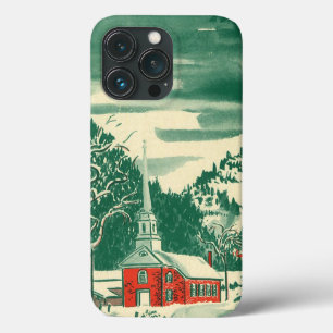 Etui iPhone Case-Mate Eglise de Noël Vintage, paysage de neige en hiver