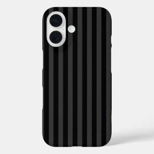 Coque Pour iPhone 16 Elagnat Black & Smoky Black Vertical Stripes