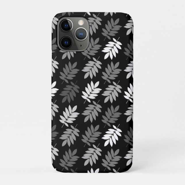 Coques Case-Mate iPhone Elder Leaf Pattern Black White Grey (Dos)