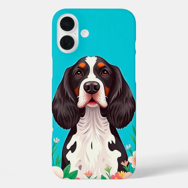 Coques Case-Mate iPhone Élégance canine 🌼✨ Charme floral pour amoureux d' (Verso)