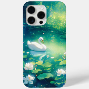 Coque iPhone 15 Pro Max Élégance de cygne dans des eaux calmes