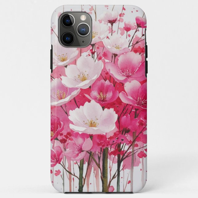 Coques Case-Mate iPhone Elégance en fleurs de cerise - Aquarelle Design Fl (Dos)