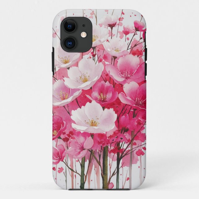Coques Case-Mate iPhone Elégance en fleurs de cerise - Aquarelle Design Fl (Dos)