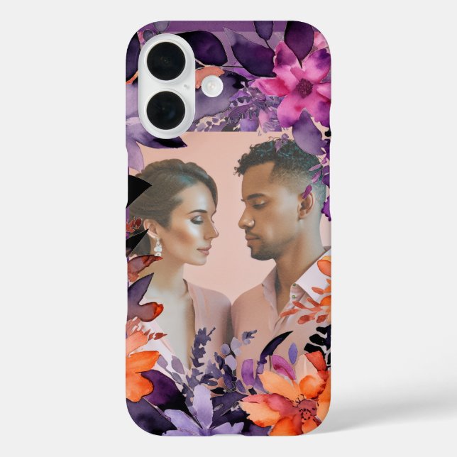 Coques Case-Mate iPhone Élégance florale Fleur pourpre Photo romantique (Verso)