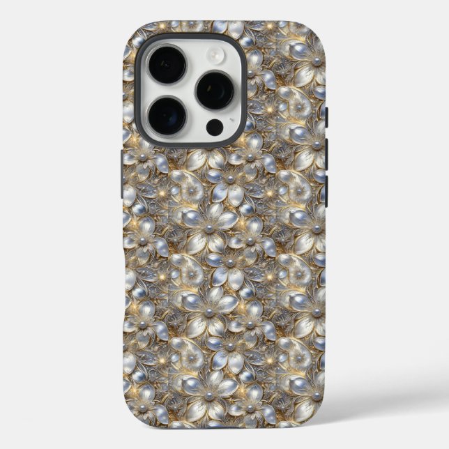 Coques Case-Mate iPhone Élégance Florale : Infusée de Perles (Verso)
