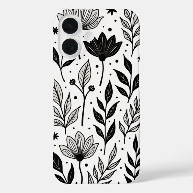 Coques Case-Mate iPhone "Élégance florale monochrome : une inspiration Vin (Verso)