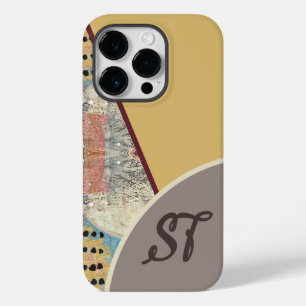 Coque Pour iPhone 14 Pro Élégance neutre avec accents Abstraits Code QR
