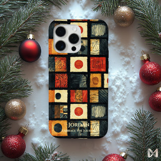 Coque iPhone 15 Pro Max Elégance polynésienne Tapa - Patrimoine Abstrait