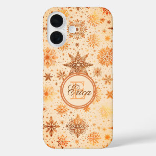 Coque Pour iPhone 16 Élégance rayonnante de flocon de neige doré