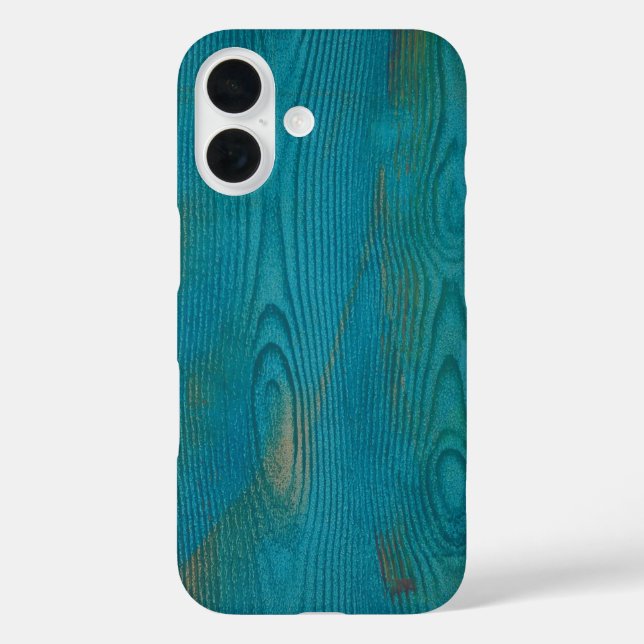Coques Case-Mate iPhone Élégant Abstrait grain de bois Texture bleu Turquo (Verso)
