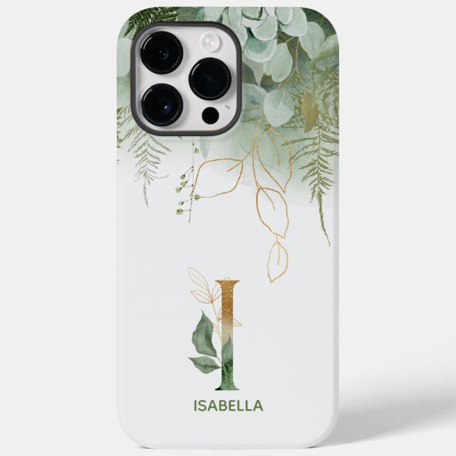 Coques Case-Mate iPhone Élégant Alphabet I Vert Fern (Verso)
