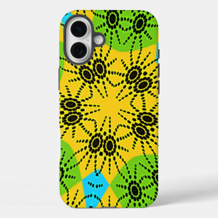 iPhone 16 Plus Case Élégant Araignée d'inspiration africaine Motif tra