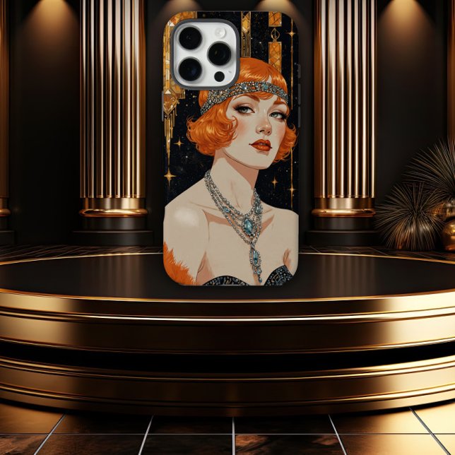 Coques Case-Mate iPhone Elegant Art Deco Flapper Girl (Créateur téléchargé)