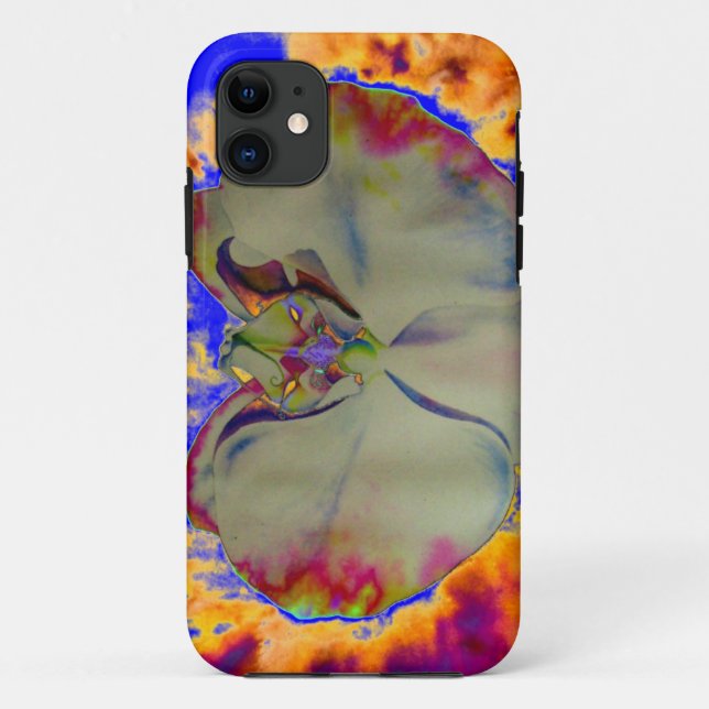 Coques Case-Mate iPhone Elégant boho abstrait aquarelle orchidée peinture (Dos)