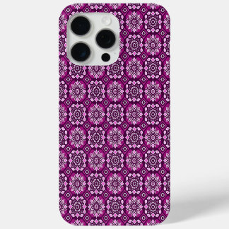 Coque iPhone 15 Pro Max Elégant Boho Chic motif floral géométrique