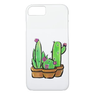 Coque iPhone 8/7 Elégant boho rose fleurs cactus succulents