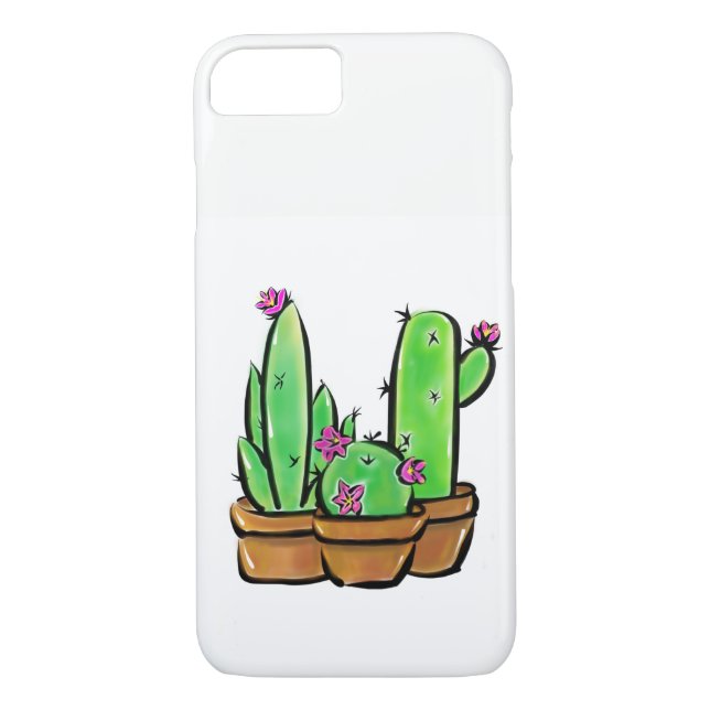 Coques Case-Mate iPhone Elégant boho rose fleurs cactus succulents (Dos)