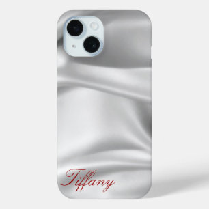 Coque Pour iPhone 15 Élégant boîtier téléphonique personnalisé en soie