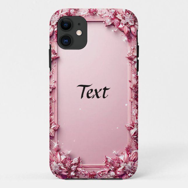 Coques Case-Mate iPhone Elégant cadre rose floral (Dos)