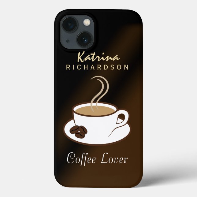 Coques Case-Mate iPhone Élégant café Lover Steaming Cup et haricots durs (Verso)