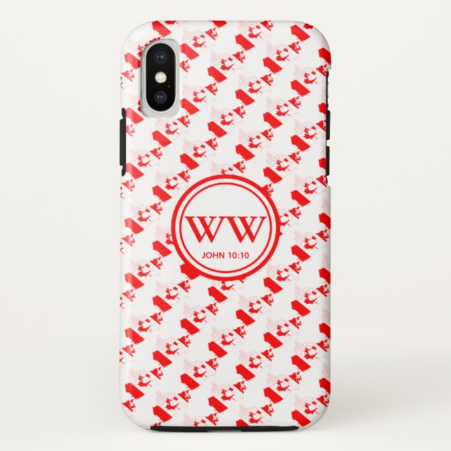 Coques Case-Mate iPhone Élégant CANADA Monogramme Vie abondante John 10:10 (Dos)