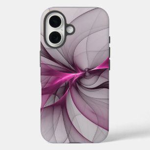 Coque Pour iPhone 16 Elégant Chaos Moderne Abstrait rose Fractal Art
