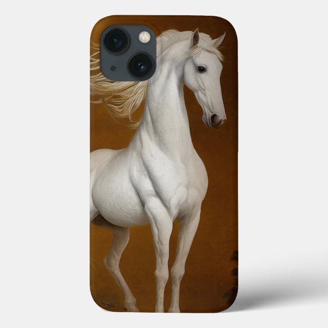 Coques Case-Mate iPhone Élégant cheval blanc (Verso)
