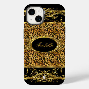 Coques Pour iPhone Elégant Classy Gold Leopard Black