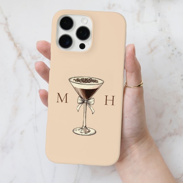 Coques Case-Mate iPhone Élégant Cocktail Coquette Bow Initiales Monogramme (Elegant Cocktail Coquette Bow Initials Monogram Case-Mate iPhone Case)
