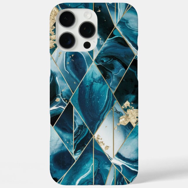Coques Case-Mate iPhone Élégant cuivre | Feminine Opulent Turquoise Gold C (Verso)