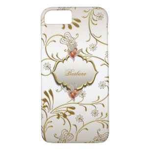 Case-Mate iPhone Case Elégant Damask Caramel Crème Beige Or Ambre