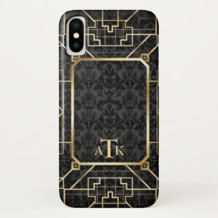 Case-Mate iPhone Case Élégant Damask Gold Art Déco Monogramme personnali