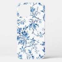 Elegant Delft Blue et White Floral