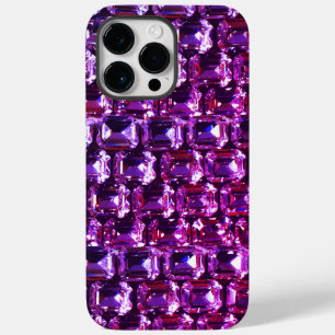 Coque Pour Pour iPhone 14 Pro Max Élégant diamants de pierres précieuses violettes