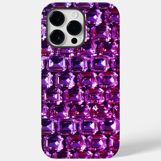 Coques Case-Mate iPhone Élégant diamants de pierres précieuses violettes (Verso)