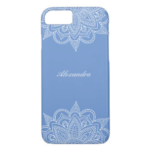 Case-Mate iPhone Case Elégant et élégant Nom bleu et blanc Mandala Lace